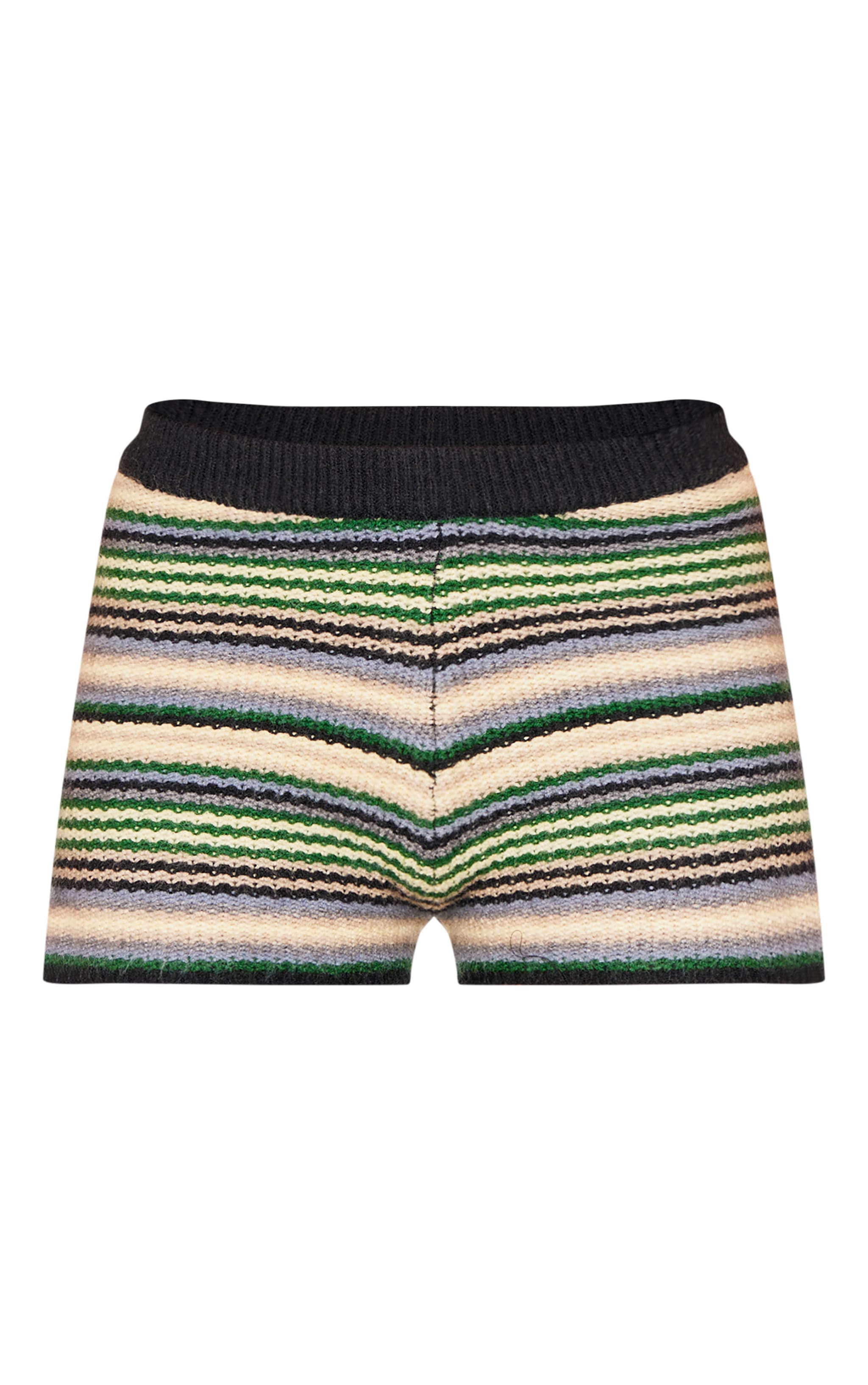 Multi Stripe Textured Knit Hot Pants image 1