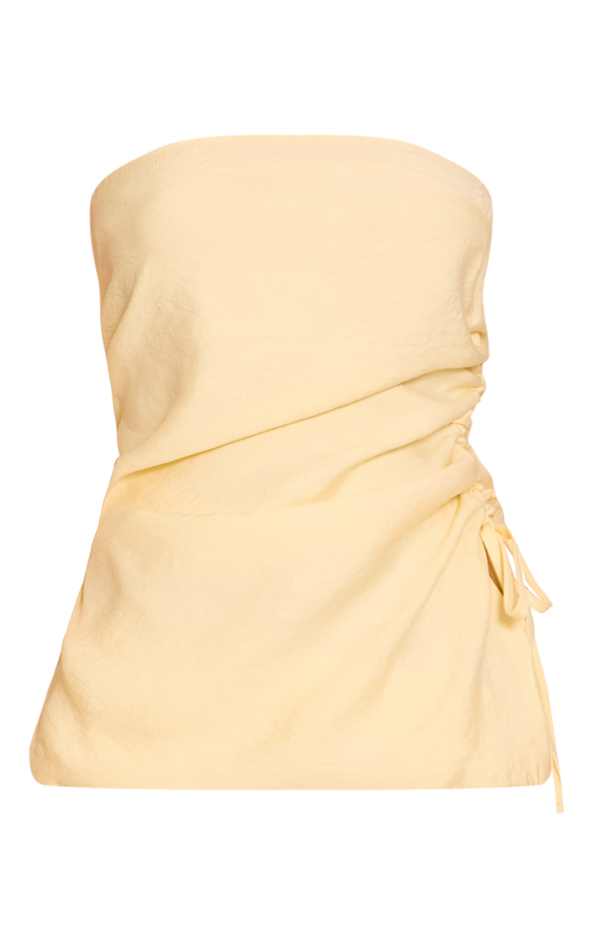 Butter Cream Woven Ruched Bandeau Top image 5