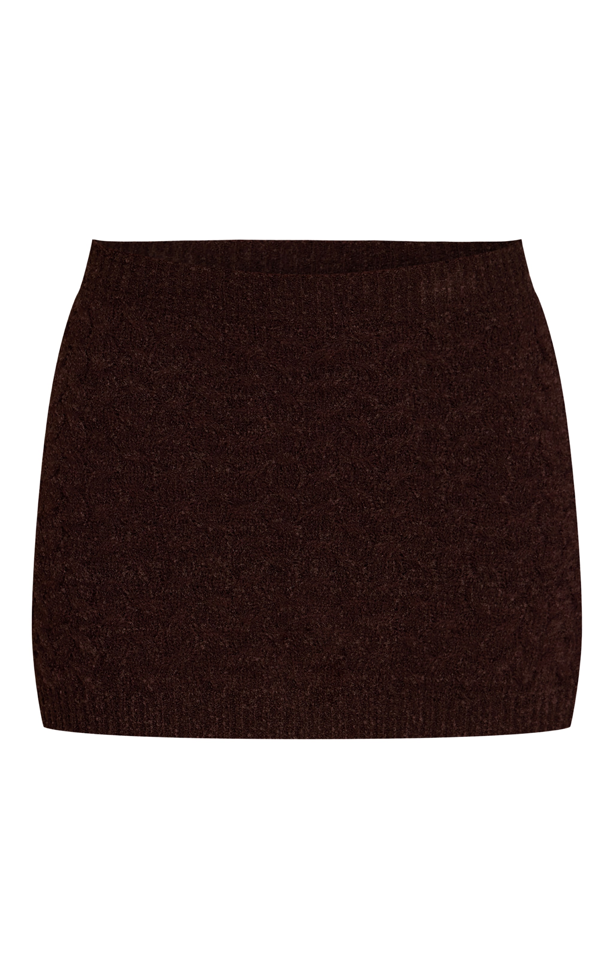 Chocolate Boucle Cable Knit Mini Skirt  image 6
