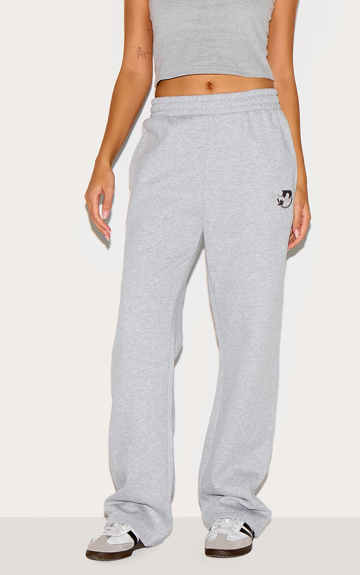 PRETTYLITTLETHING Jogging large gris cendré à logo brodé image 2