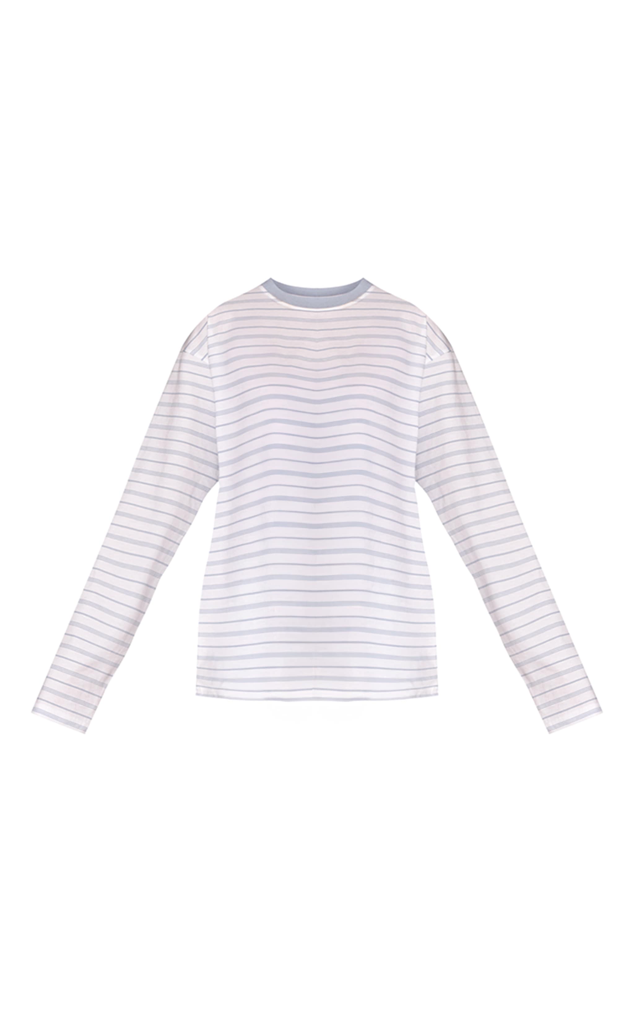 Dusty Blue Striped Long Sleeved Top image 5