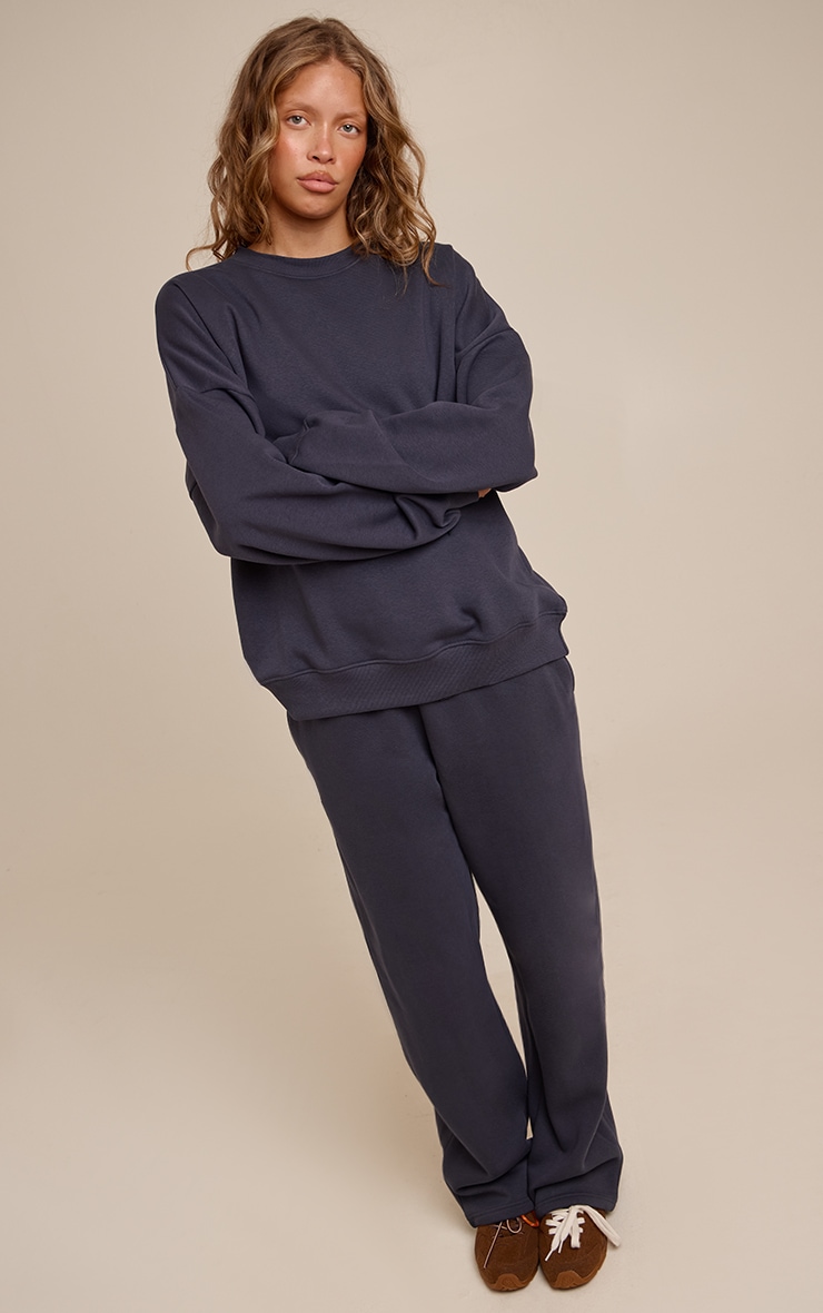 Navy Oversized Sweat Tracksuit Set image 3