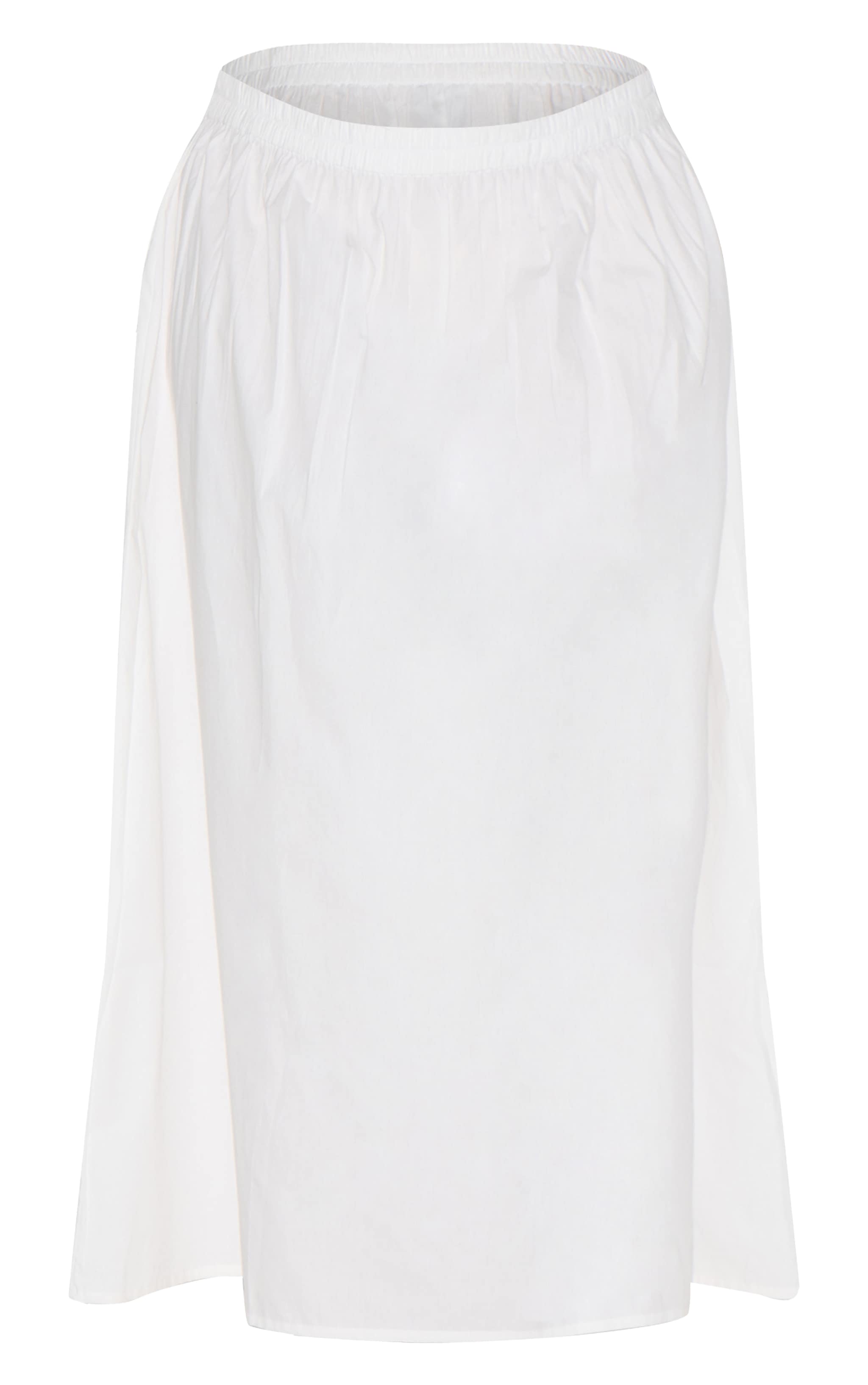 Plus White Cotton Poplin Maxi A-line Skirt image 5