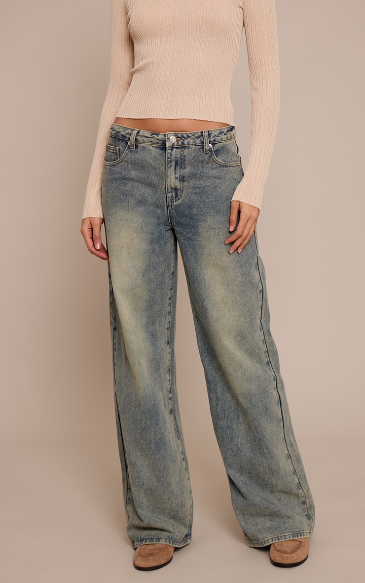 Tall Vintage Light Wash Mid Rise Wide Leg Jeans image 2