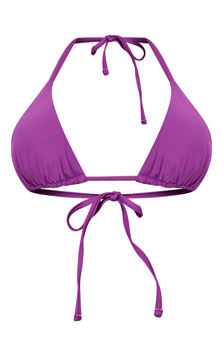 Dark Purple Mix & Match Padded Triangle Bikini Top PrettyLittleThing AUS