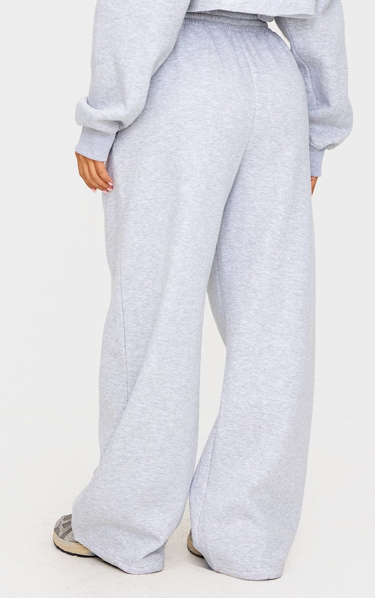 Petite Grey Drawstring Waist Wide Leg Sweatpants image 3