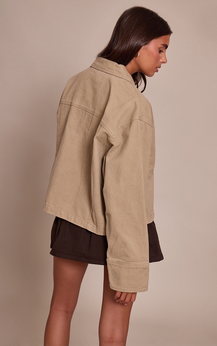 Stone Zip Up Denim Jacket image 2