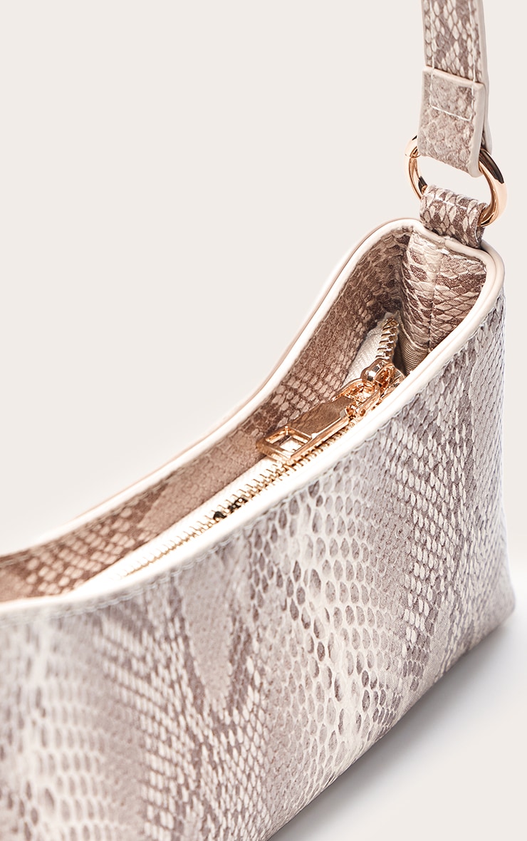 Natural Snake Print Shoulder Bag image 5