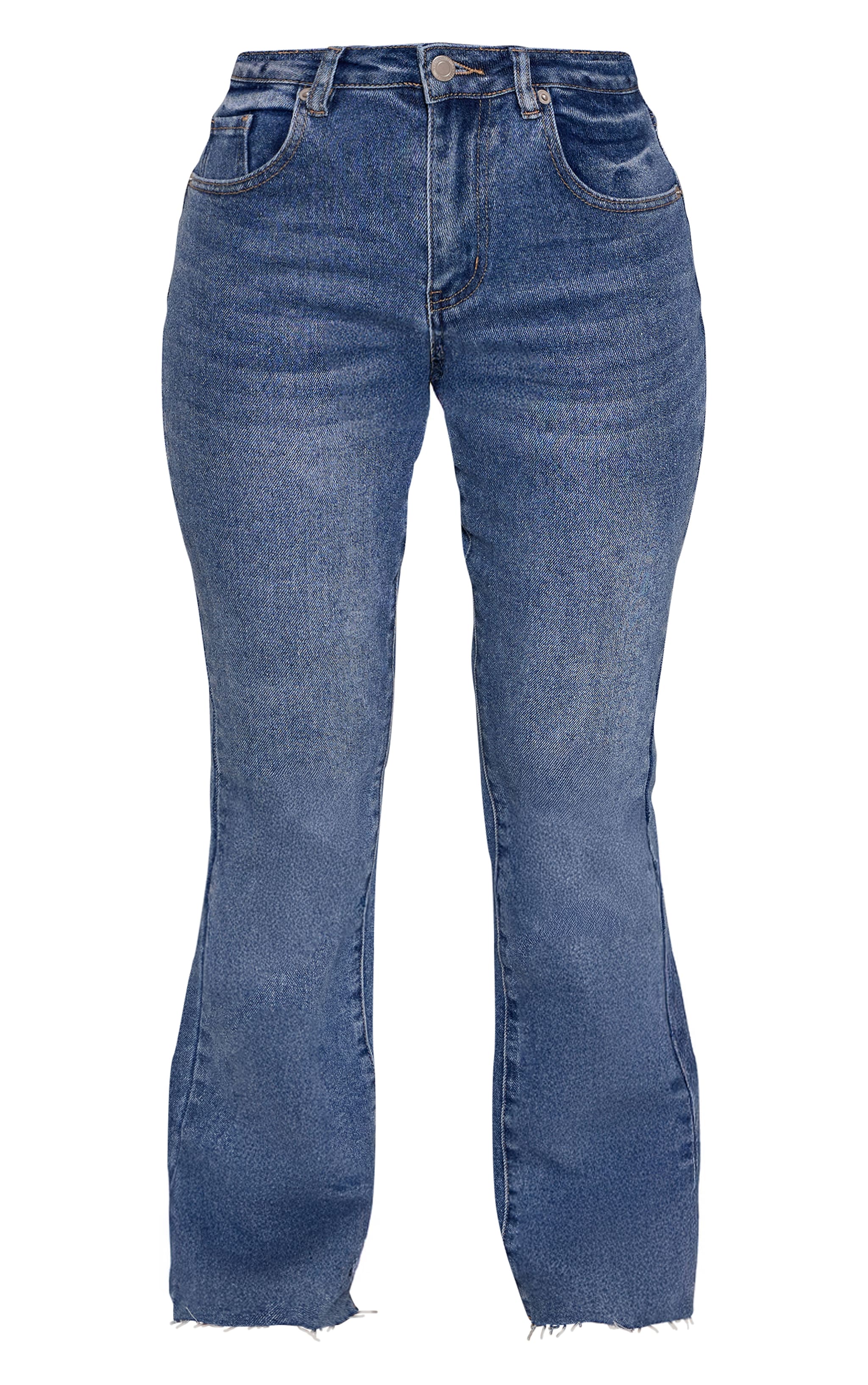 Dark Blue Vintage Low Rise Stretch Flared Jeans image 5