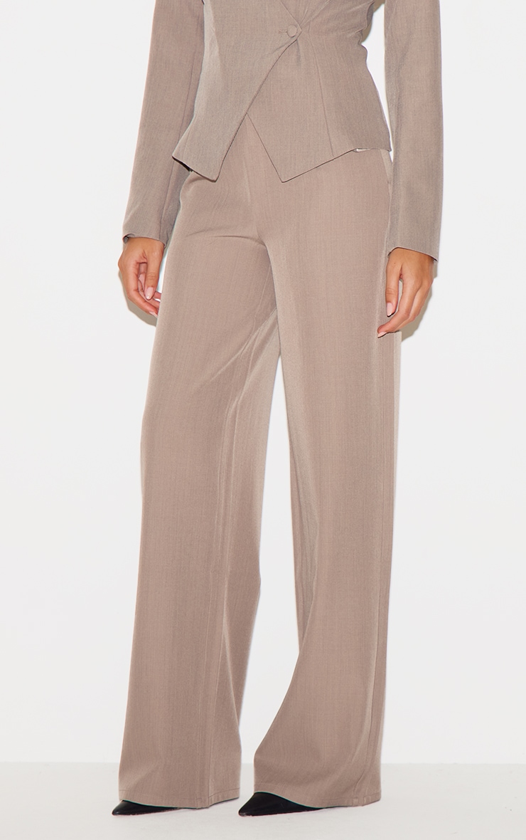 Pantalon de tailleur large tissé argile image 2