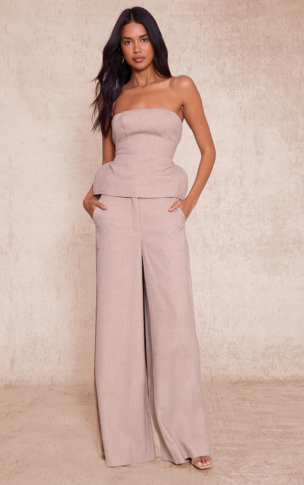 Stone Woven Wide Leg Extreme Pleated Pants
