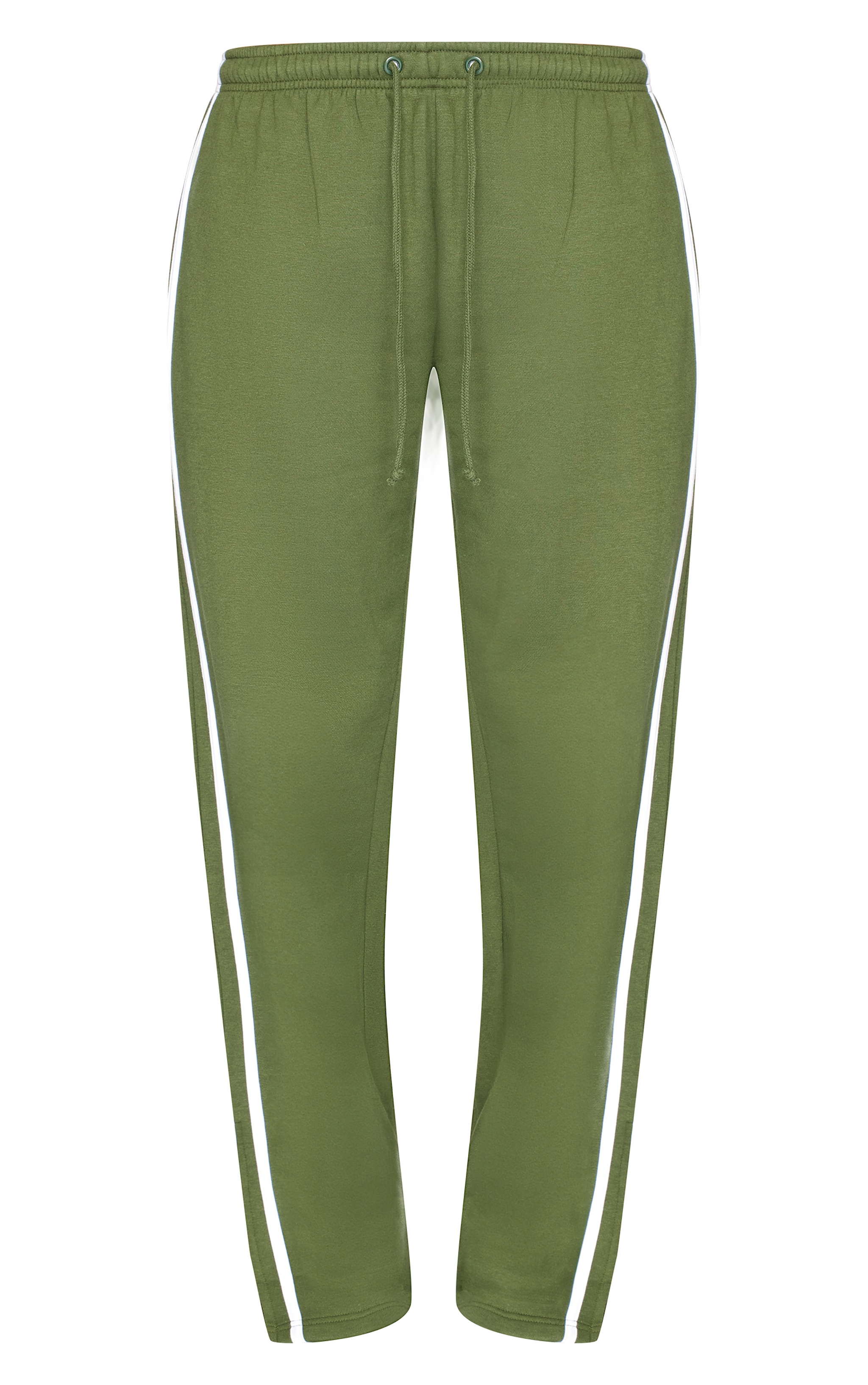 Tall Dark Khaki Double Stripe Split Hem Sweatpants image 5