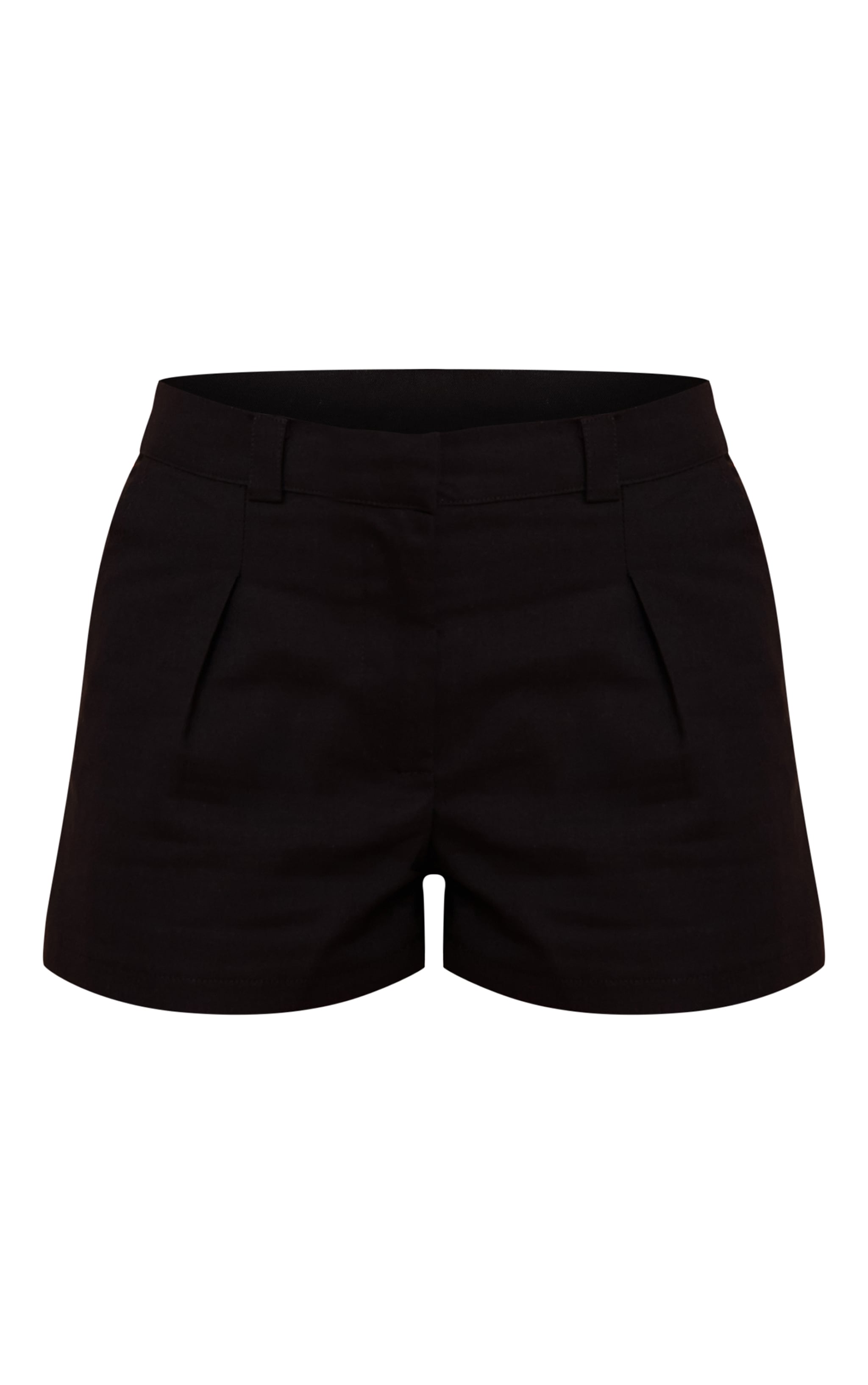 Black Textured Tailored Shorts image 6