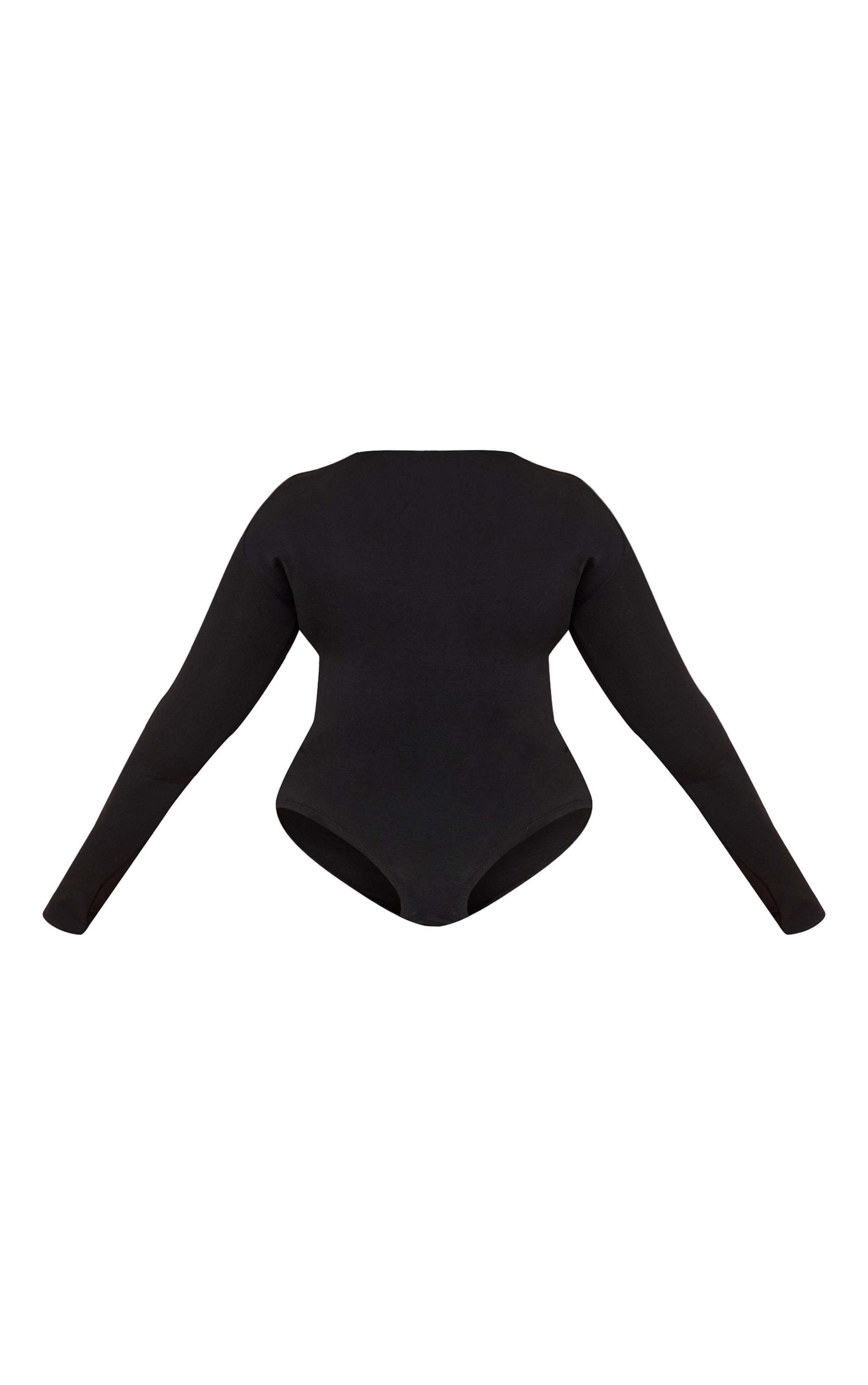 Plus Black Cotton Crew Neck Long Sleeve Bodysuit image 5