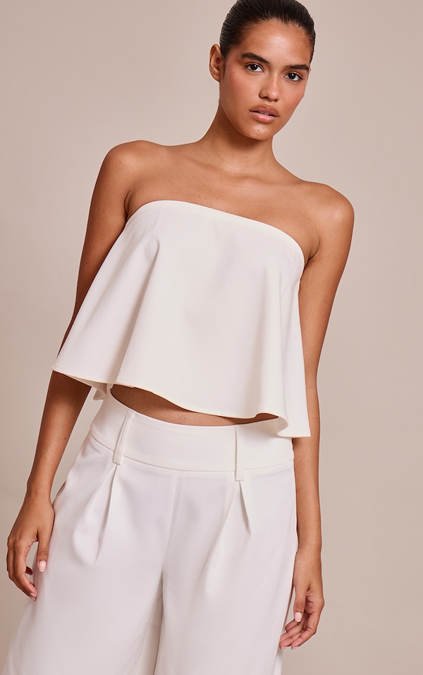 Bustier de tailleur fluide tissé blanc