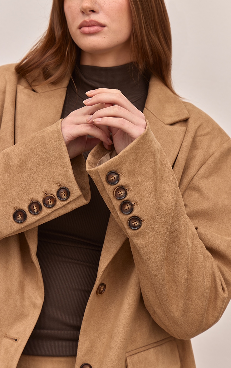 Sand Suede Oversized Dad Blazer image 4