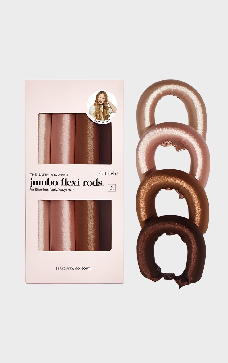 Kitsch Satin Jumbo Flexi Rods 4Pcs – Rosewood image 2