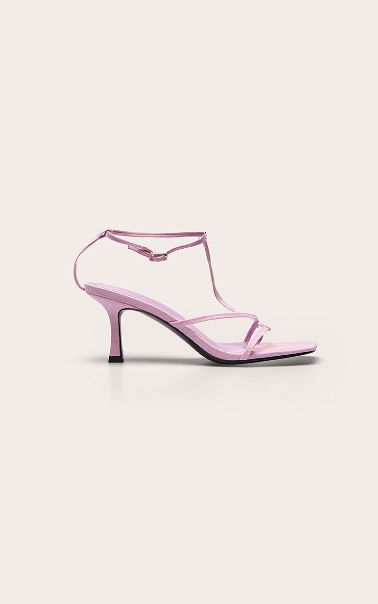 Lilac Faux Suede Caged Heeled Sandal image 2