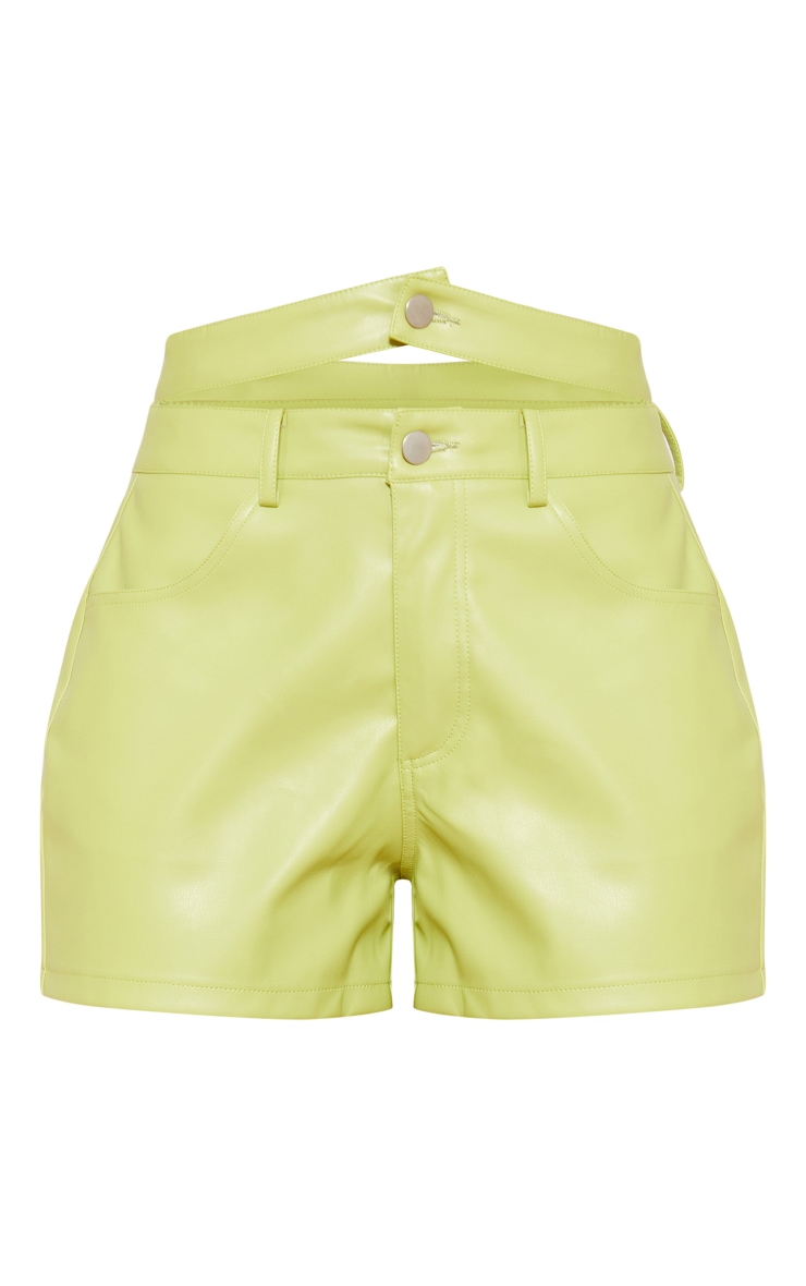 ショーツ GUCCI LIME GREEN SHORTS IN LEATHER Embossed leather shorts in sage | GUCCI® UK