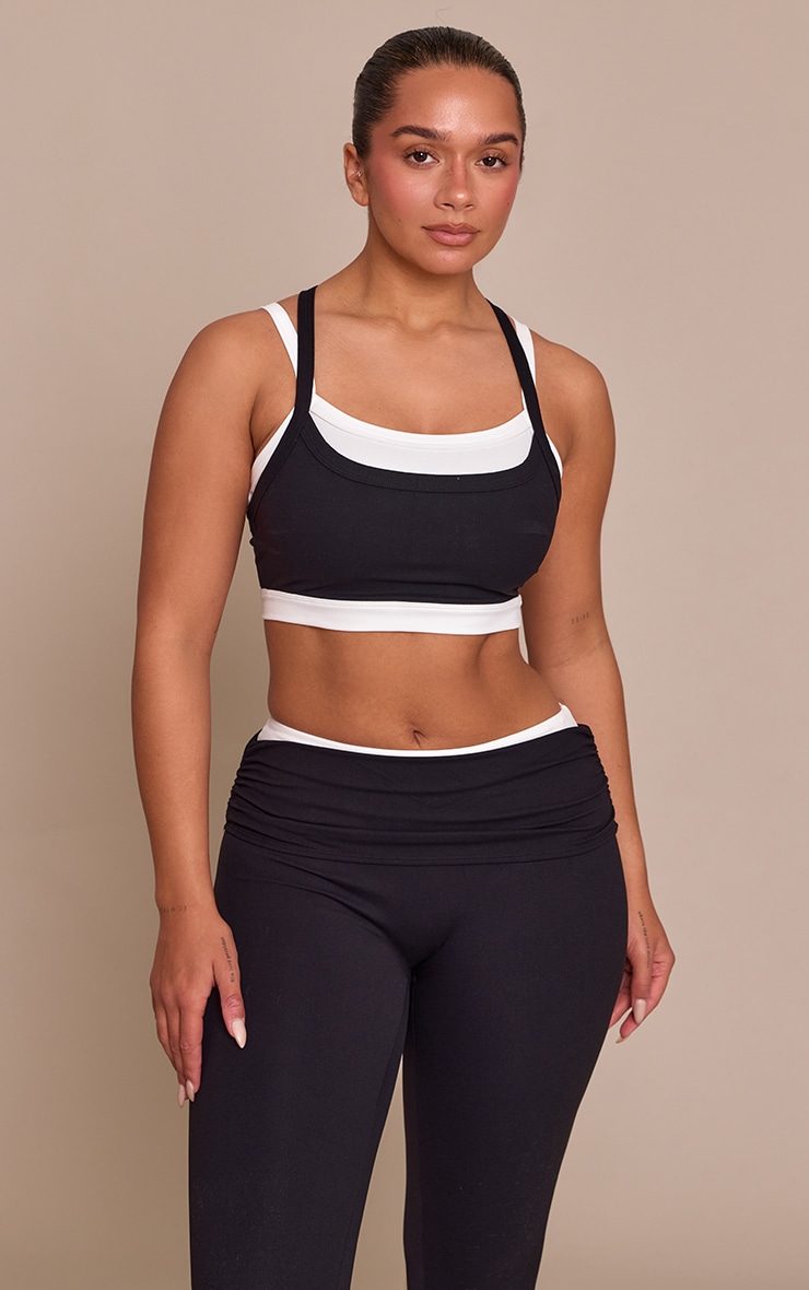 Shape Black Contrast Active Sculpt Bralet image 1