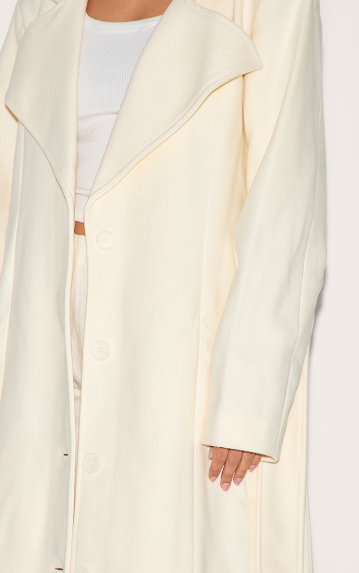 Manteau trench ample en effet laine écrue image 4