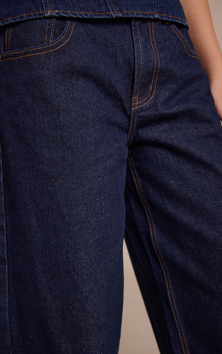 Indigo Low Rise Barrel Jeans image 4