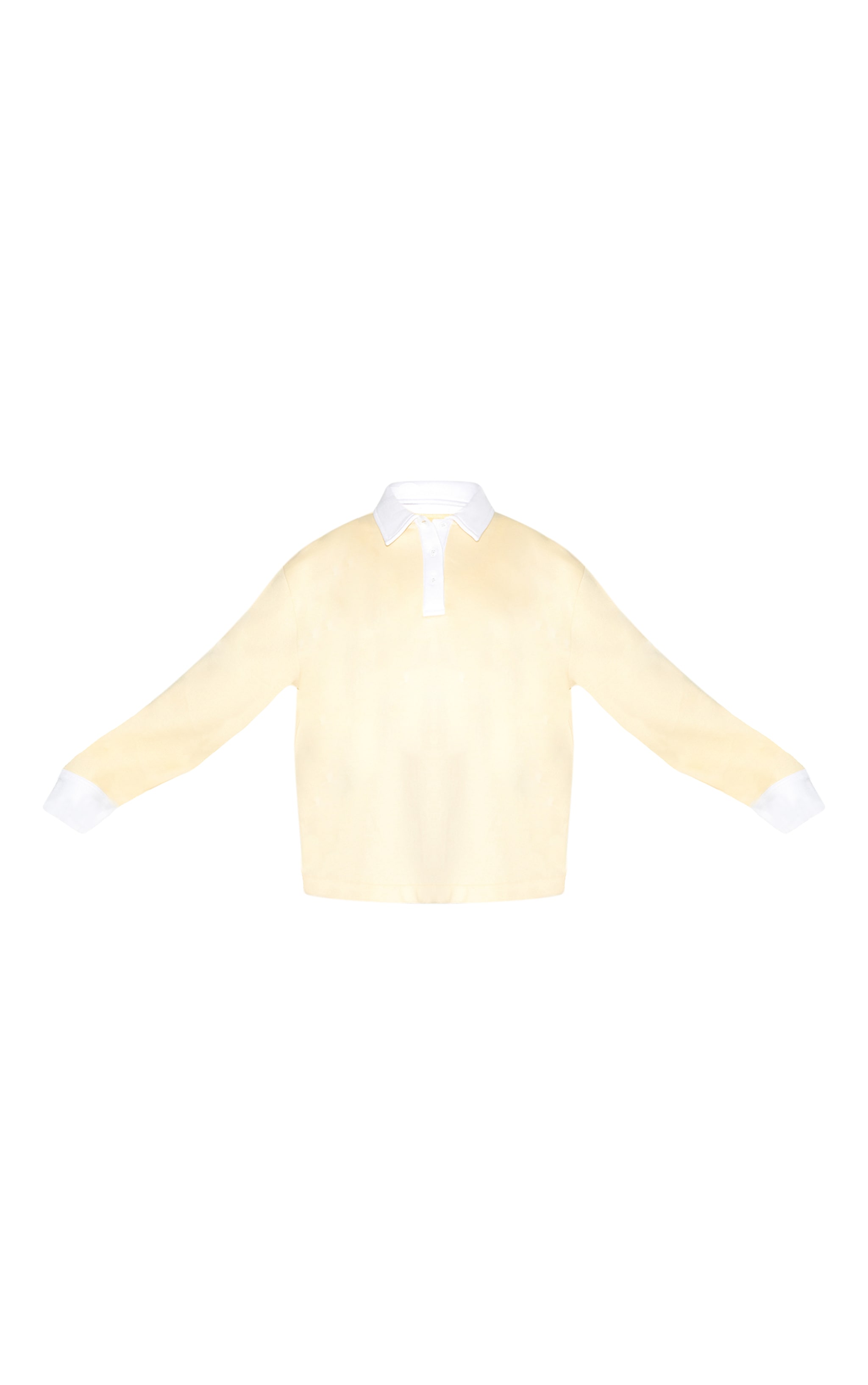 Butter Yellow Oversized Polo Sweatshirt image 5
