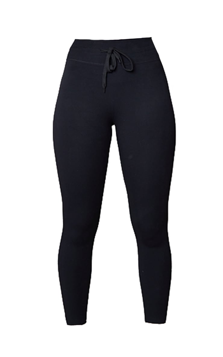 Legging de sport Sculpt Luxe noir à taille haute et cordons ajustables image 5