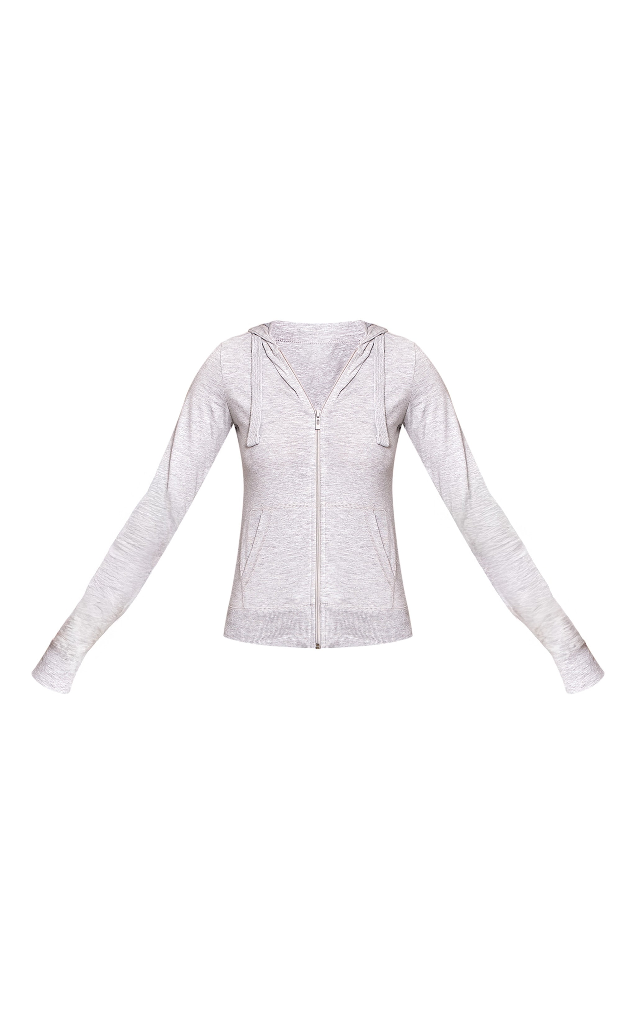 Tall Ash Grey Zip Up Fitted Track Top image 5