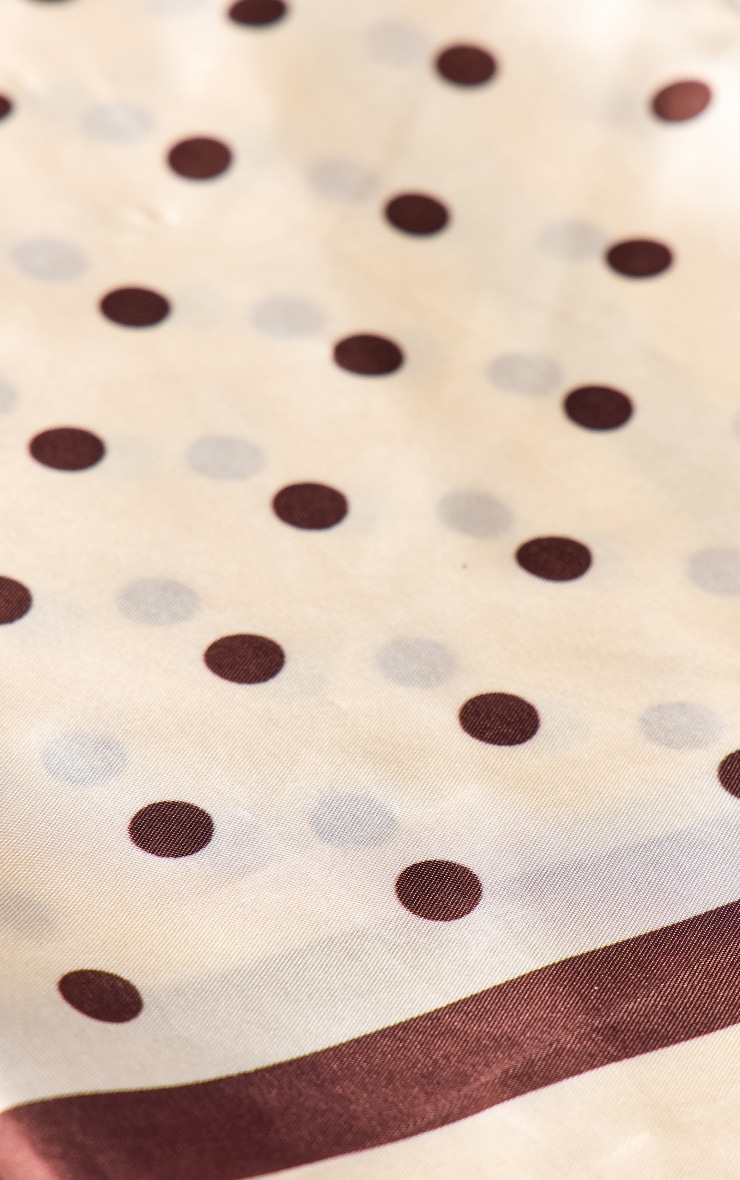 Cream and Chocolate Polka Dot Scarf image 3