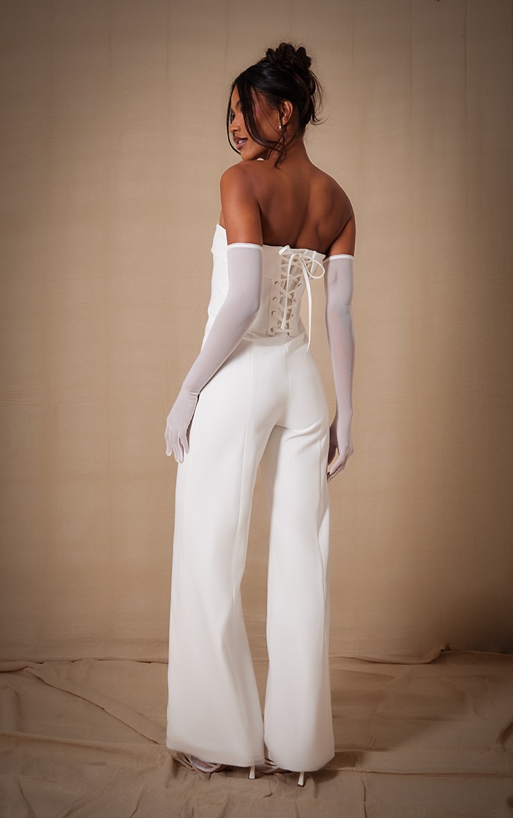 Combinaison bustier large tissée deluxe blanche image 2