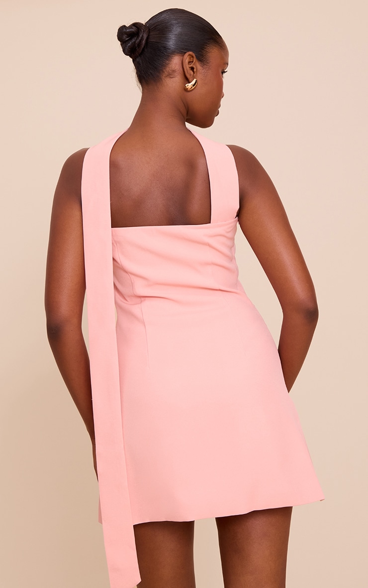 Pink Woven Scarf Detail Bandeau Shift Dress image 2