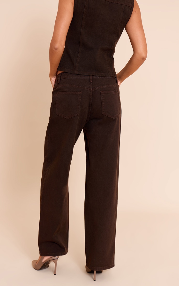 Dark Chocolate Dip Front Straight Leg Jeans image 3
