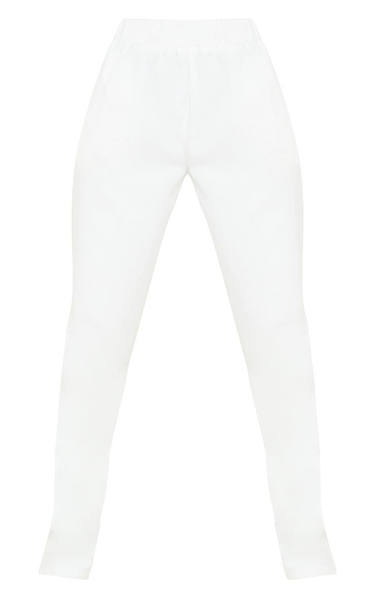 Tall White Elasticated Waistband Wide Leg Pants image 3