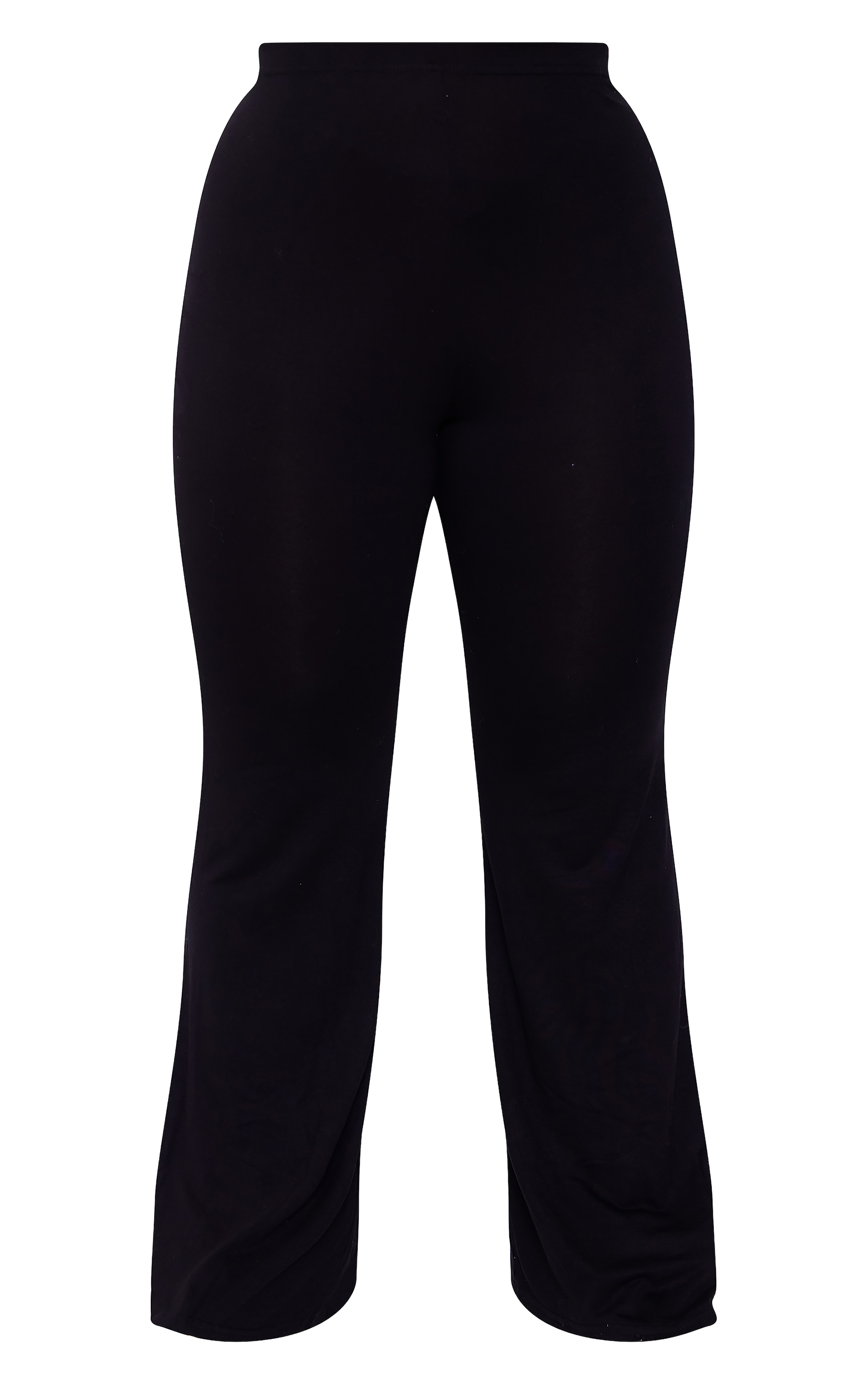 Plus Black Jersey Split Hem Flared Pants image 5