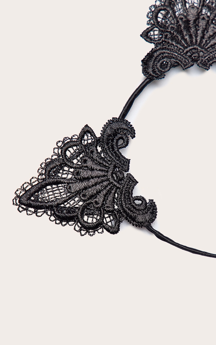 Black Lace Cat Ears Headband image 3