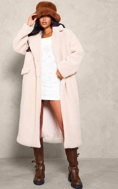 Tall Stone Longline Borg Coat