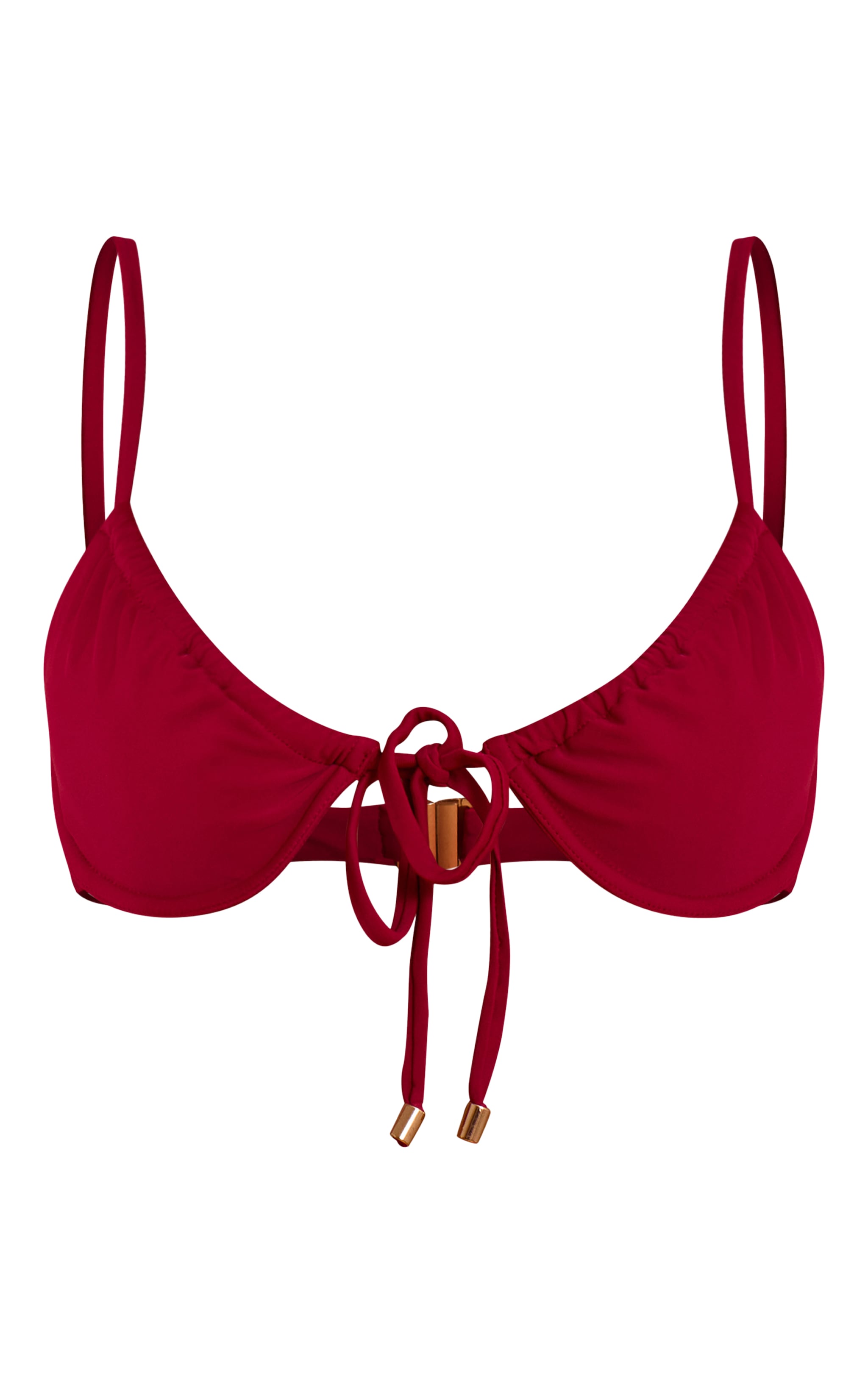 Haut de maillot de bain magenta froncé devant à armatures image 5