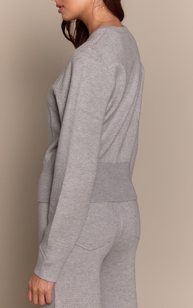 Grey Marl Compact Knit Pant image 4