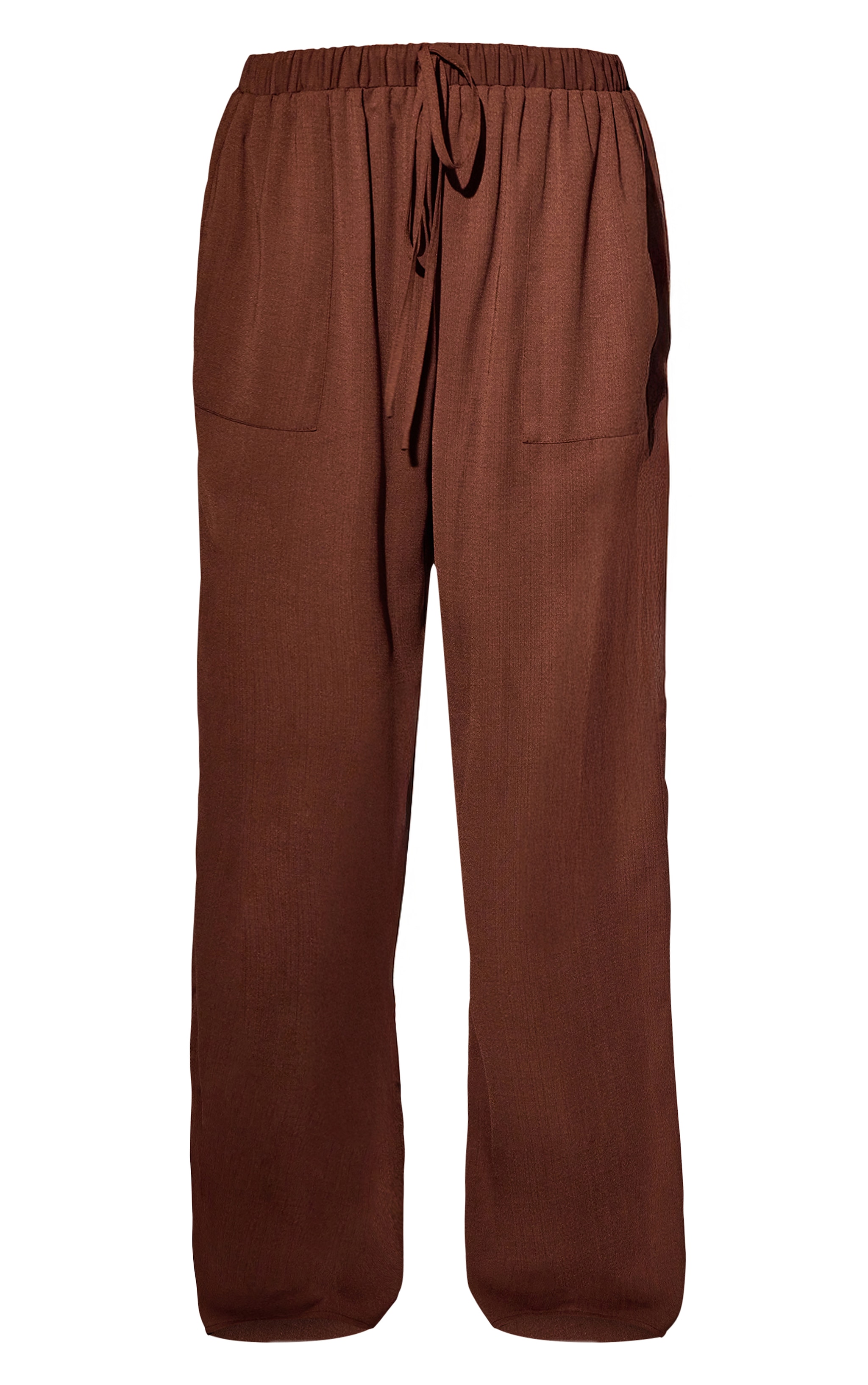 Espresso Linen Look Drawstring Beach Trousers image 5