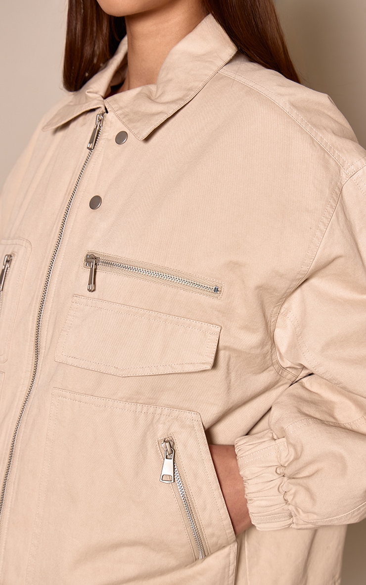 Veste oversize en maille sergée écru image 4