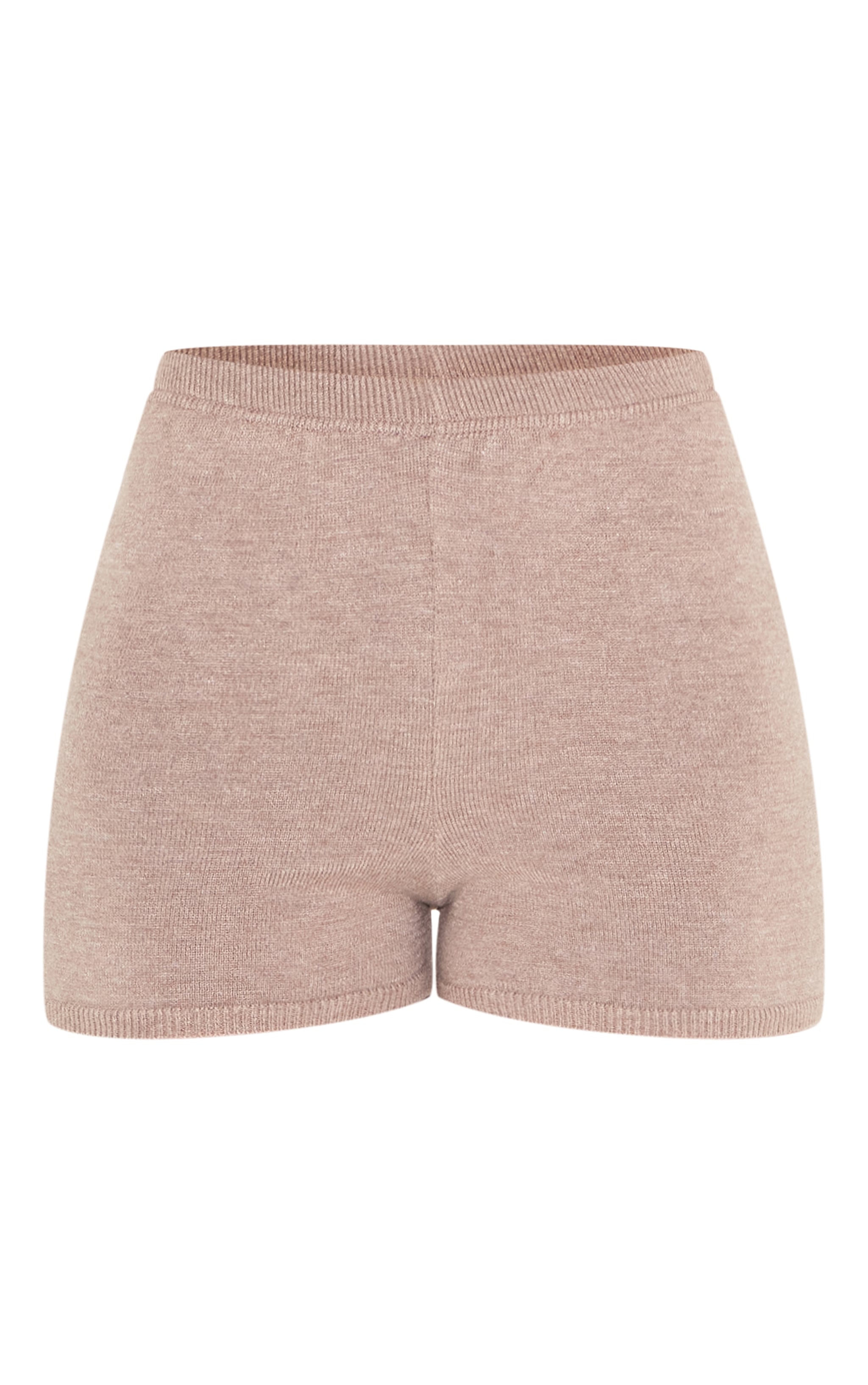 Shorts maille tricot taupe taille haute image 6