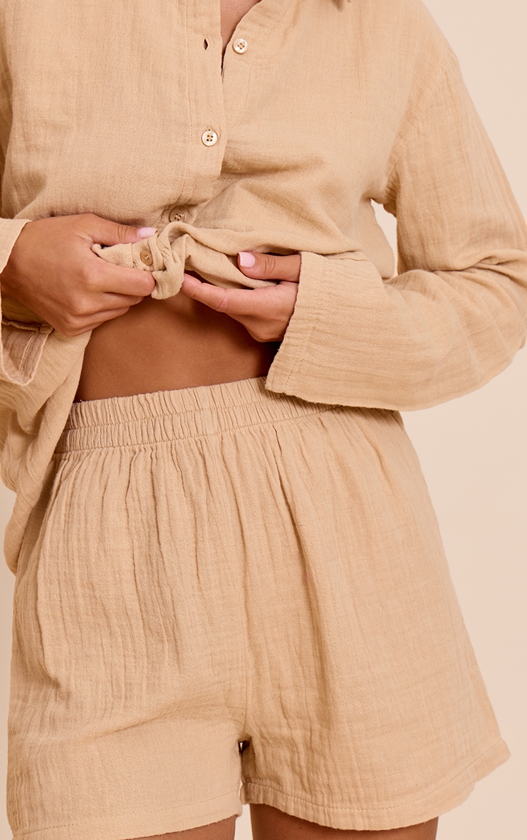 Stone Cheesecloth Long Sleeve Short Pj Set image 4