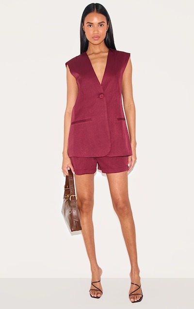 Short de tailleur tissé deluxe bordeaux