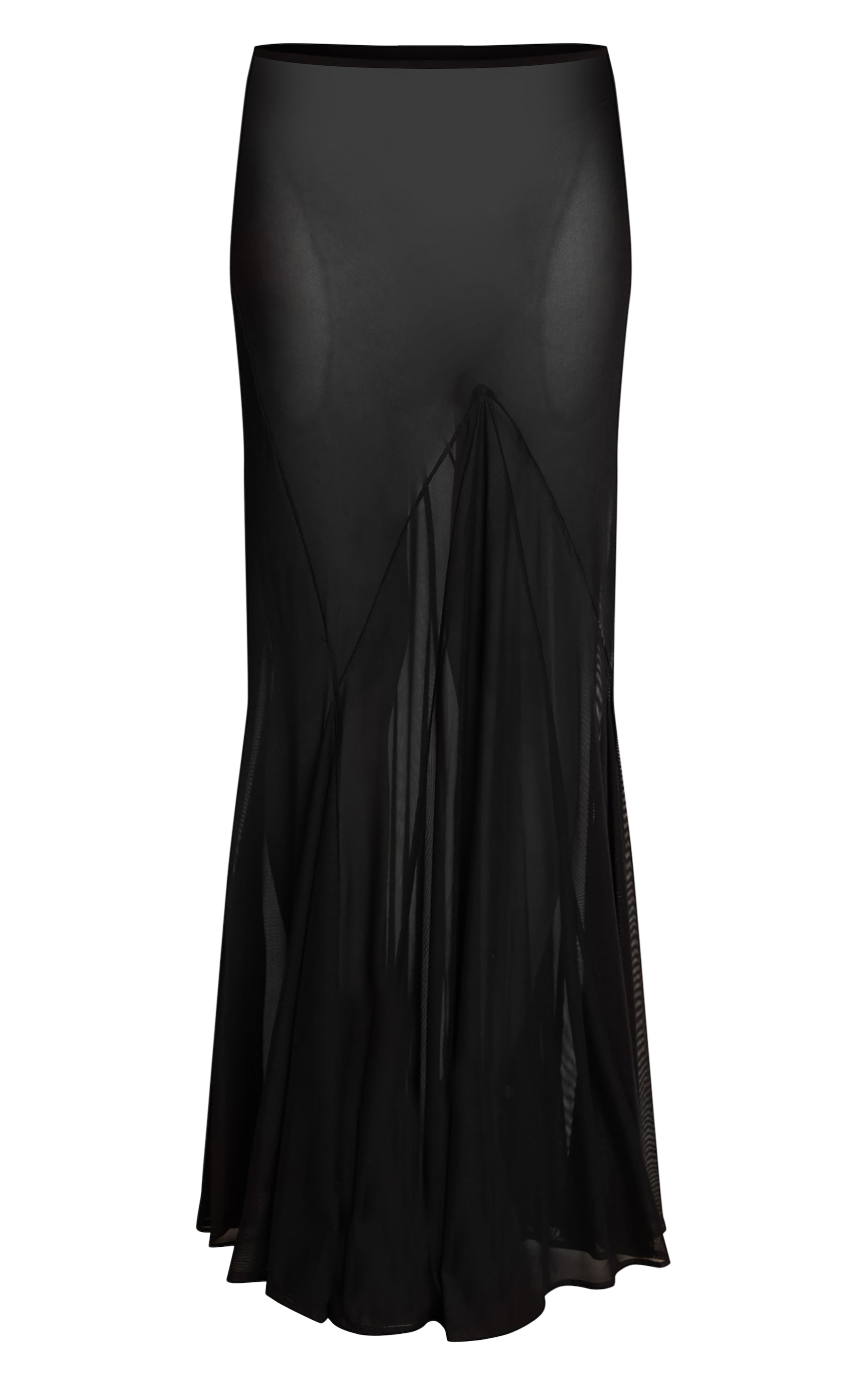 Jupe longue noire transparente à godet image 5