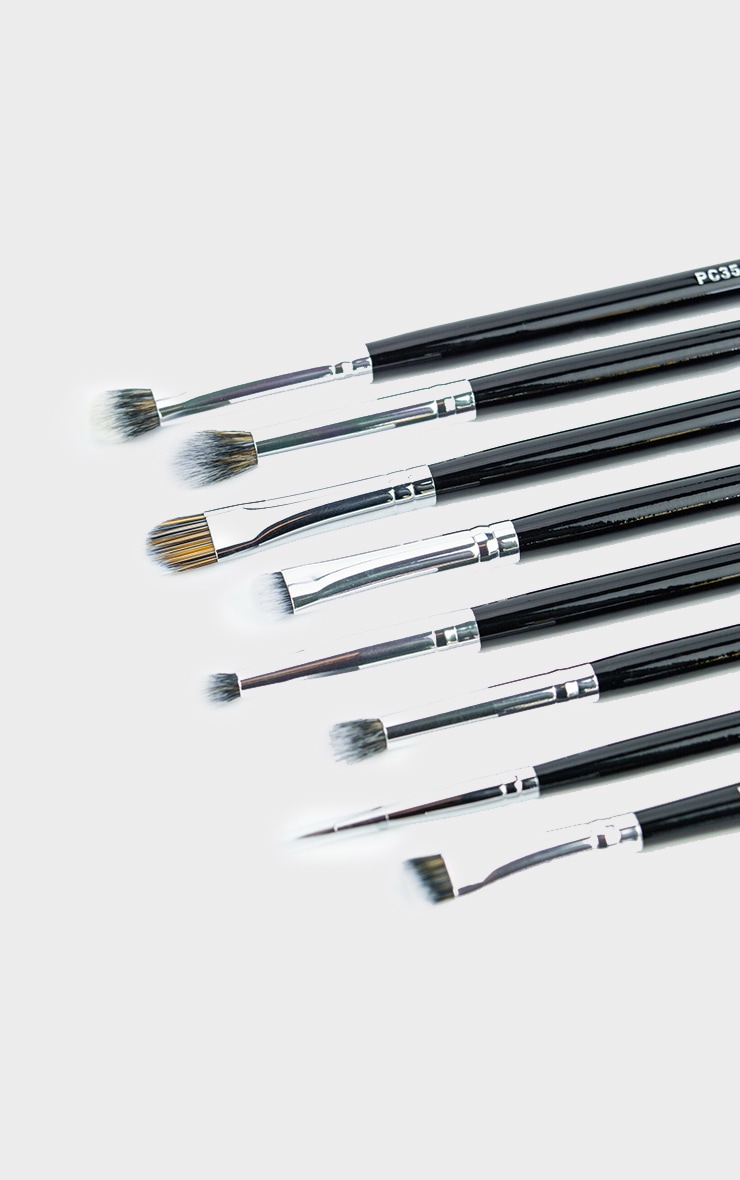 Peaches & Cream 8 Piece Eye Makeup Brush Set Black image 3