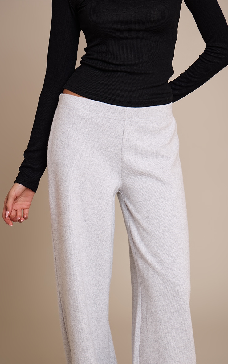 Grey Heavy Rib Wide Leg Pant image 4