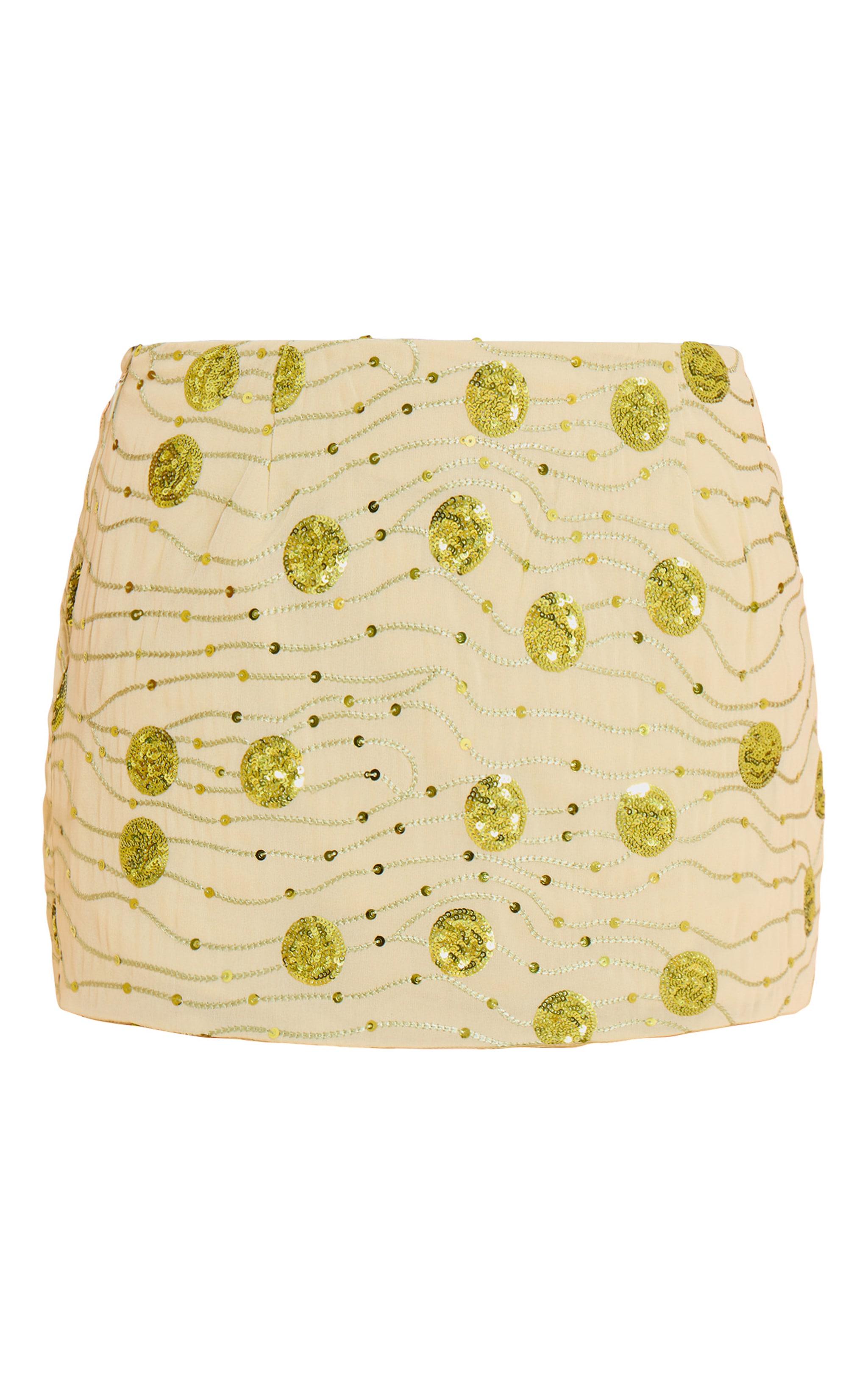 Petite Pale Lime Embroidered Mini Skirt image 6