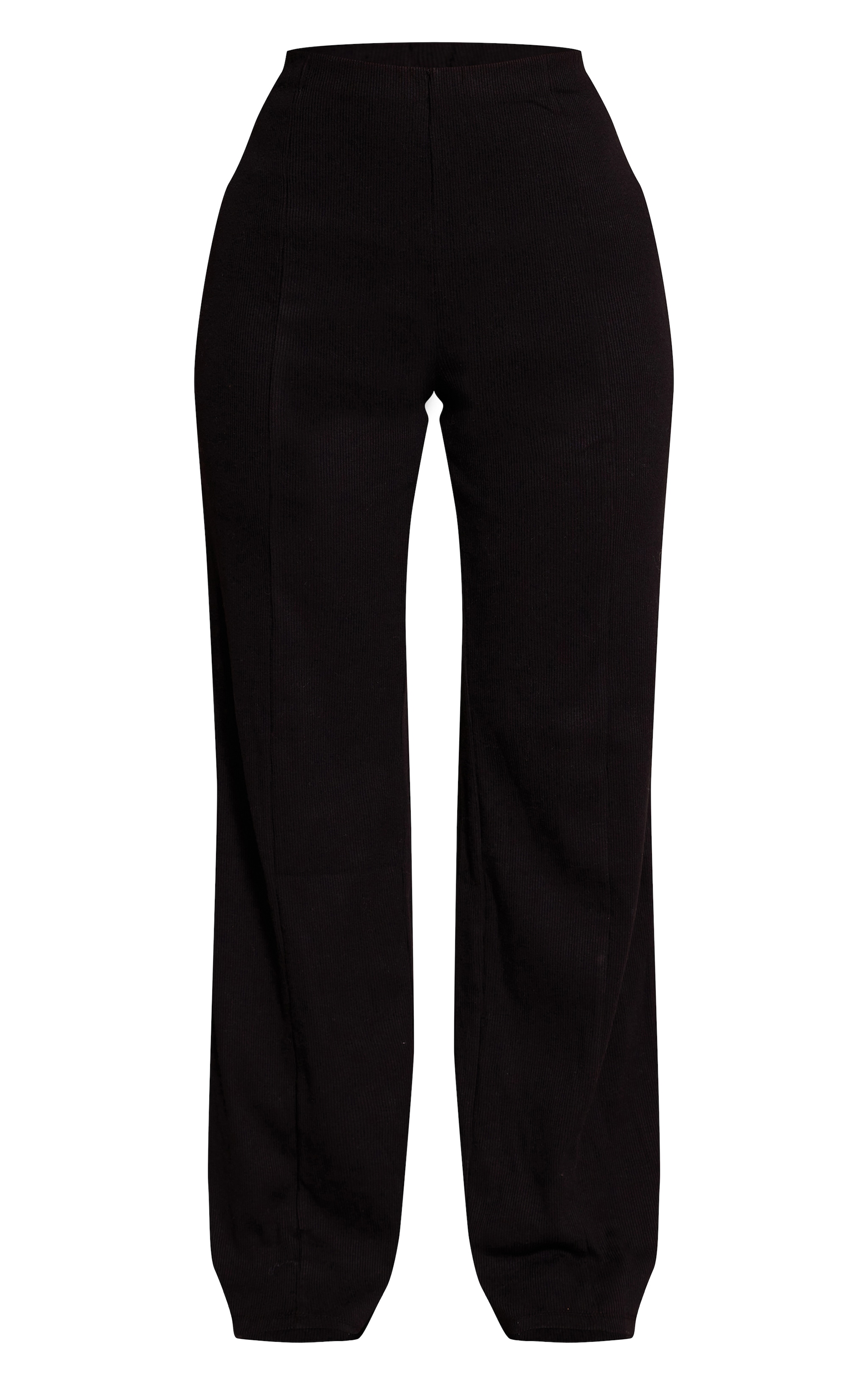 Petite Black Seam Detail Wide Leg Pants image 5
