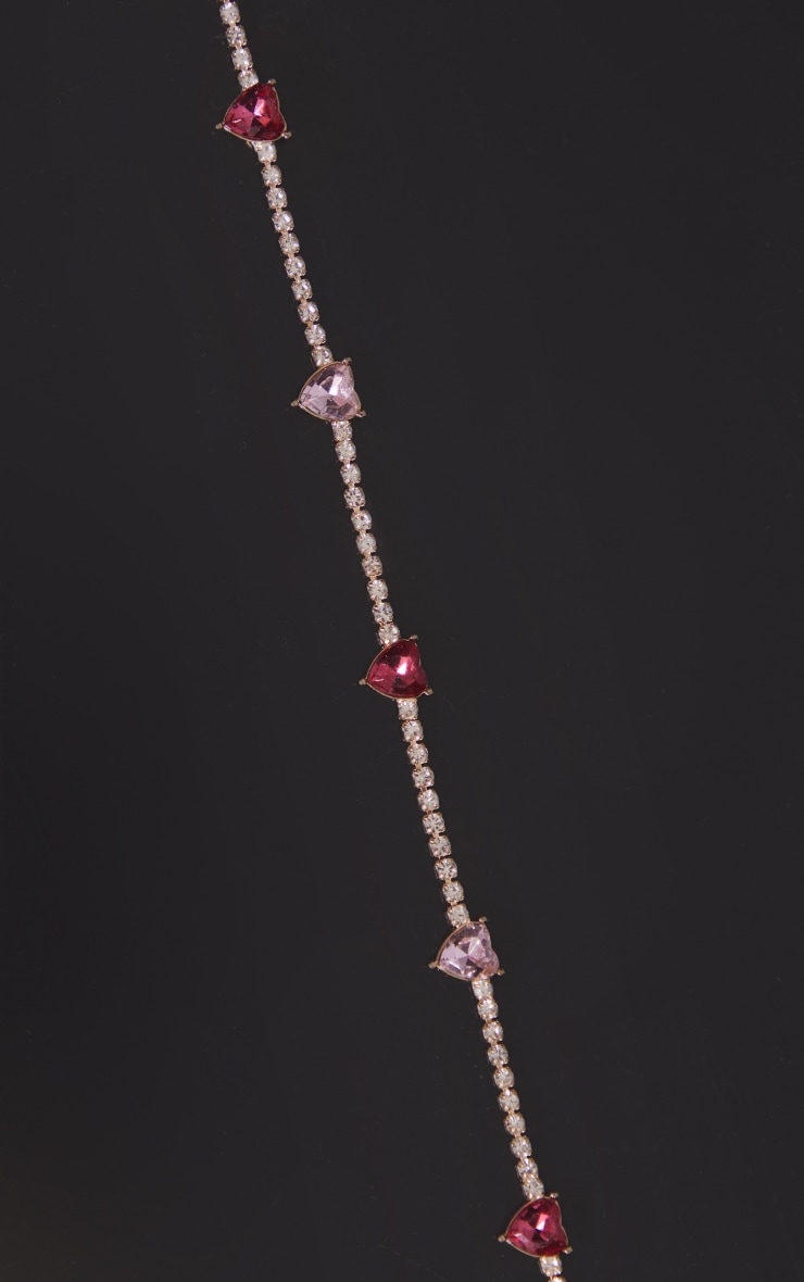 Pink Heart Diamante Choker image 2